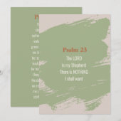 詩篇23の聖書カード - 印刷またはダウンロード 招待状 (正面/裏面)