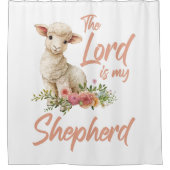詩篇23主は私の羊飼いのキリスト教の信仰である シャワーカーテン (正面)