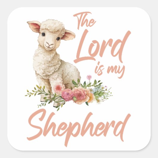 詩篇23主は私の羊飼いのキリスト教の信仰である スクエアシール (正面)