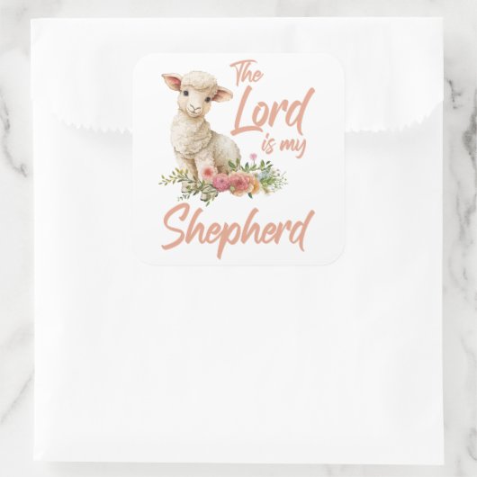 詩篇23主は私の羊飼いのキリスト教の信仰である スクエアシール (バッグ)