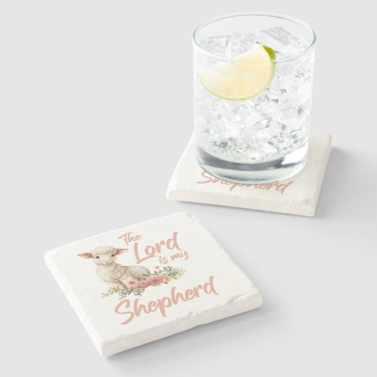 詩篇23主は私の羊飼いのキリスト教の信仰である ストーンコースター (横)