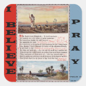 詩篇23主は私の羊飼いのステッカー スクエアシール (正面)