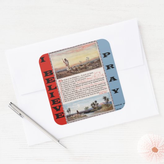 詩篇23主は私の羊飼いのステッカー スクエアシール (封筒)