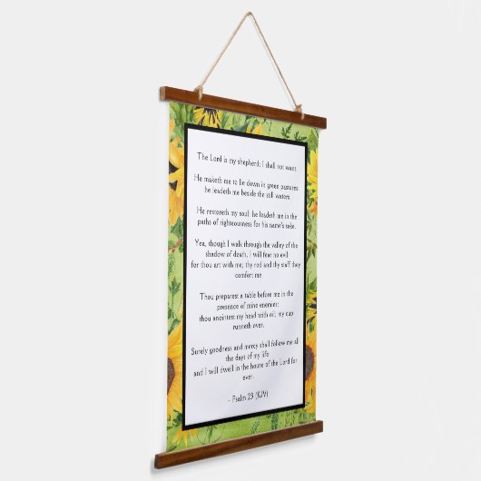 詩篇23主は私の羊飼いのヒマワリ 吊り下げ型タペストリー (傾斜あり)