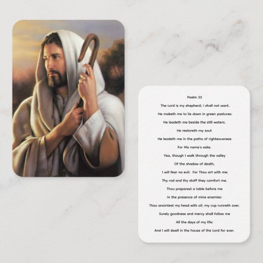 詩篇23主は私の羊飼いの祈りの言葉カード 名刺 (正面/裏面)