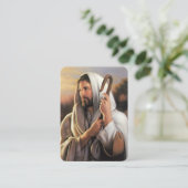 詩篇23主は私の羊飼いの祈りの言葉カード 名刺 (スタンド正面)