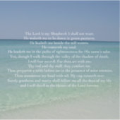 詩篇23主は私の羊飼いの美しいビーチ シール (正面)