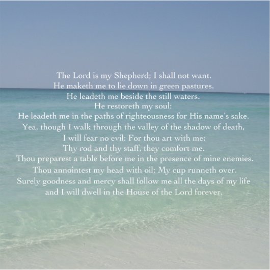 詩篇23主は私の羊飼いの美しいビーチ シール (正面)