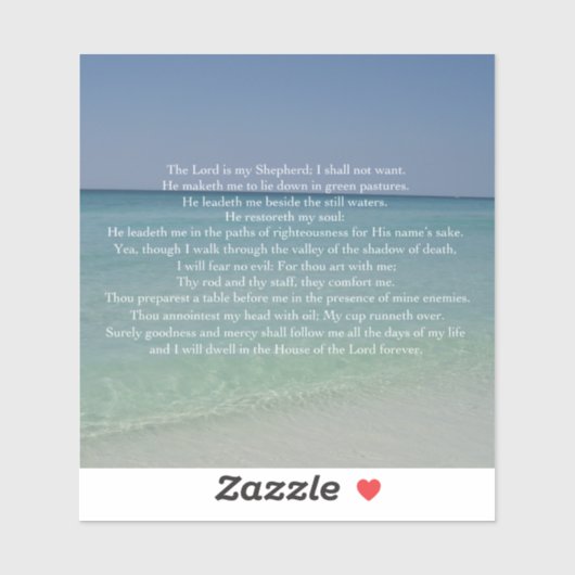 詩篇23主は私の羊飼いの美しいビーチ シール (シート)