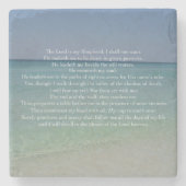 詩篇23主は私の羊飼いの美しいビーチ ストーンコースター (正面)