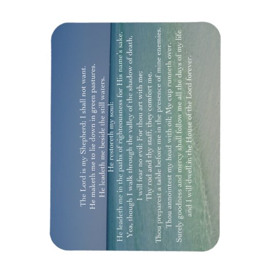 詩篇23主は私の羊飼いの美しいビーチ マグネット (縦)