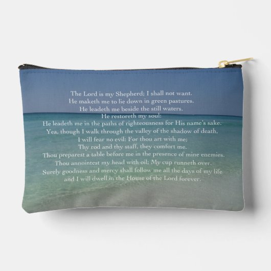 詩篇23主は私の羊飼いの聖書の聖句ビーチ アクセサリーポーチ (裏面)