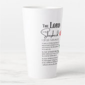 詩篇23主は私の羊飼いの花 カフェラテマグ (正面)