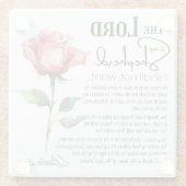 詩篇23主は私の羊飼いの花 ガラスコースター (裏面)