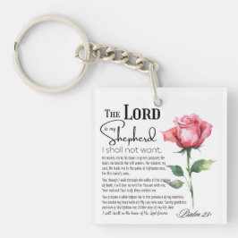 詩篇23主は私の羊飼いの花 キーホルダー