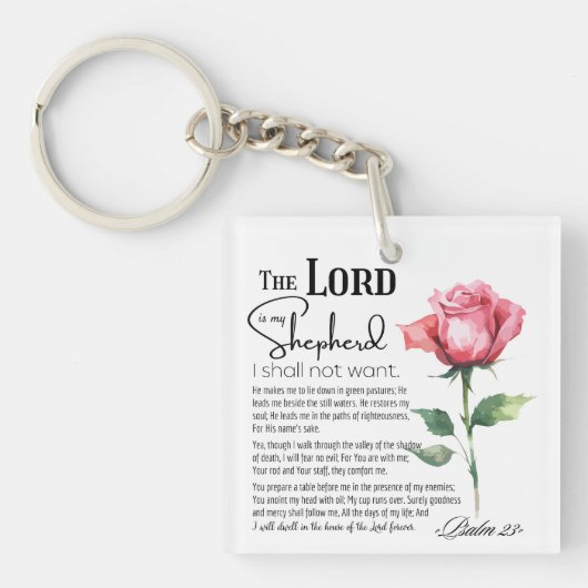 詩篇23主は私の羊飼いの花 キーホルダー (正面)