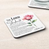 詩篇23主は私の羊飼いの花 コースター (左側)