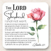 詩篇23主は私の羊飼いの花 コースター (正面)