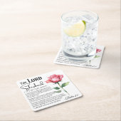 詩篇23主は私の羊飼いの花 スクエアペーパーコースター (インサイチュ)