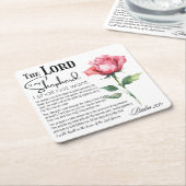 詩篇23主は私の羊飼いの花 スクエアペーパーコースター (アングル)