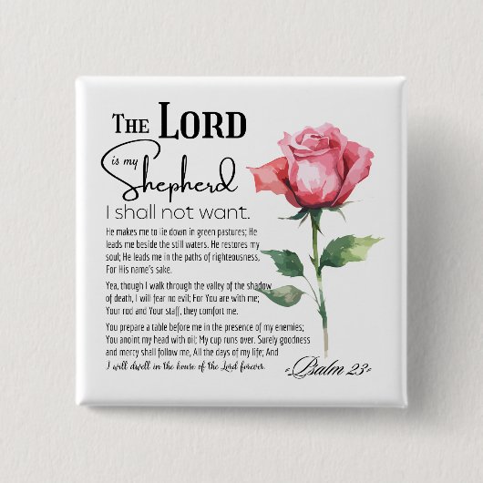 詩篇23主は私の羊飼いの花 缶バッジ (正面)