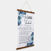 詩篇23主は私の羊飼いの青い花 吊り下げ型タペストリー (傾斜あり)