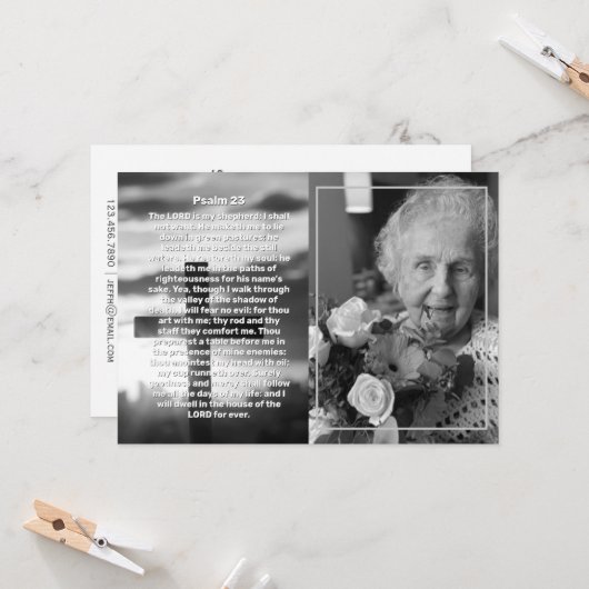詩篇23写真クロスライフのお祝い葬儀 招待状 (正面/裏面インサイチュ)