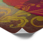 詩篇23章へブル祈フ語の女性の火炎 ポスター (角)