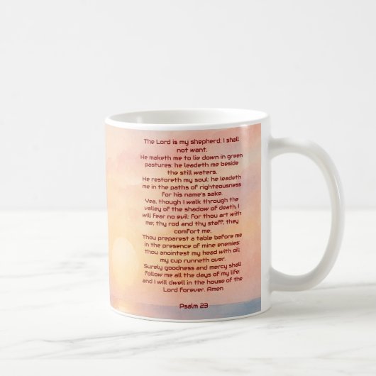 詩篇23編 日没の浜辺 The Lord Is My Shepherd コーヒーマグカップ (右)