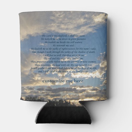 詩篇23美しいキリスト教聖書聖歌教会 缶クーラー (裏面)
