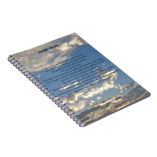 詩篇23美しい聖書聖句キリスト教モノグラム ノートブック (右側)