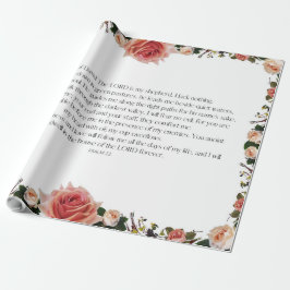 詩篇23芸術 – 主は私の羊飼いのフローラ ラッピングペーパー