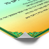 詩篇23語 – ヘブライ語 ポスター (角)