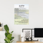 詩篇23語(英語、ヘブライ語、および音訳) ポスター (ホームオフィス)