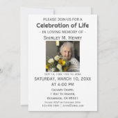 詩篇23 ピンクの芍薬 お別れの会 追悼式 招待状 (裏面)