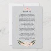 詩篇23 ピンクの花 生命の祝賀 葬儀 招待状 (正面)