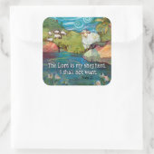 詩篇23、主は私の羊飼いのステッカー スクエアシール (バッグ)