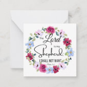 詩篇23:1主は私の羊飼いのフローラ聖書である ノートカード (正面)