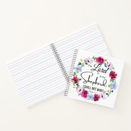 詩篇23:1主は私の羊飼いのフローラ聖書である ノートブック