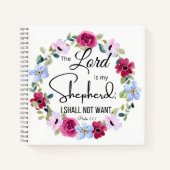 詩篇23:1主は私の羊飼いのフローラ聖書である ノートブック (正面)