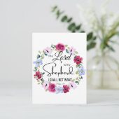 詩篇23:1主は私の羊飼いのフローラ聖書である ポストカード (スタンド正面)
