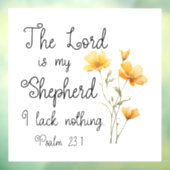 詩篇23:1主は私の羊飼いの黄色い花 ウィンドウサイン (シート3)