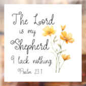 詩篇23:1主は私の羊飼いの黄色い花 ウィンドウサイン (シート2)