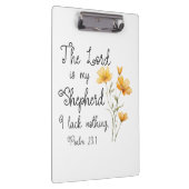 詩篇23:1主は私の羊飼いの黄色い花 クリップボード (右)