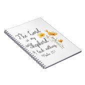 詩篇23:1主は私の羊飼いの黄色い花 ノートブック (右側)