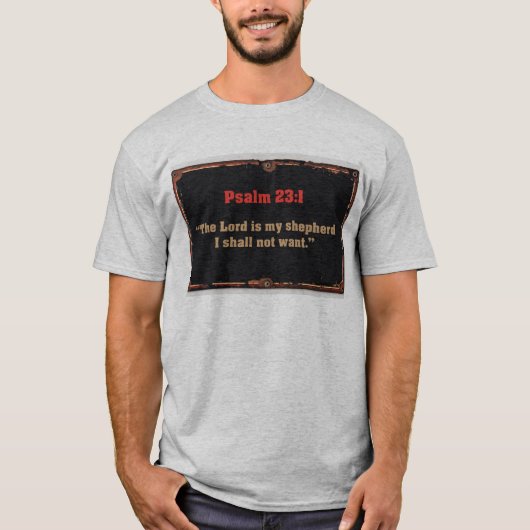 詩篇23:1聖書の一節 メンズTシャツ Tシャツ (正面)