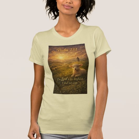 詩篇23:1 キリストの子羊 女性用Tシャツ Tシャツ (正面)