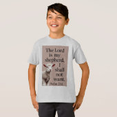 詩篇23:1 キリスト教 子羊 子供用Tシャツ Tシャツ (正面フル)