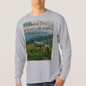 詩篇23:1 聖句 メンズ ロングスリーブTシャツ Tシャツ (正面)