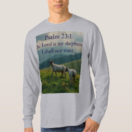 詩篇23:1 聖句 メンズ ロングスリーブTシャツ Tシャツ